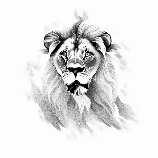 lion and lamb tattoo design idea