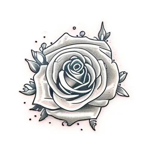 A nightingale on a rose tattoo design idea