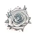 A nightingale on a rose tattoo design idea