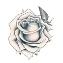 A nightingale on a rose tattoo design idea
