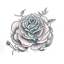A nightingale on a rose tattoo design idea