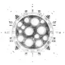 Roman Colosseum with celestial bodies as spectators tattoo design idea