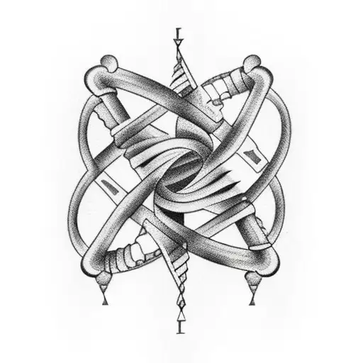 A DNA double helix made out of wood tattoo design idea