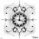 clock face at 10:23 tattoo design idea