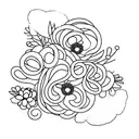 Floral arrangement with intertwined letter F tattoo design idea