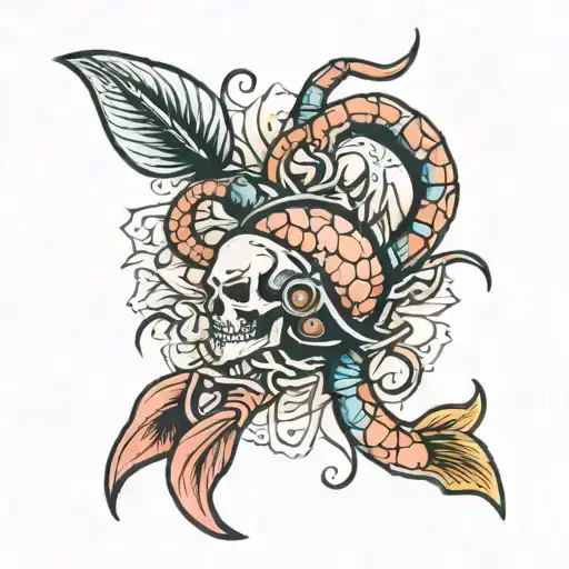 cancer and fish and scorpion tattoo design idea