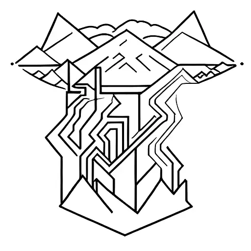 a draw of mount olympus tattoo design idea