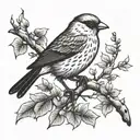 bird sitting on a branch  tattoo design idea