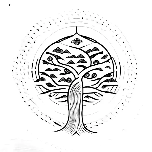 Bodhi Tree tattoo design idea
