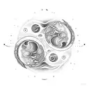 gemini and pisces tattoo design idea