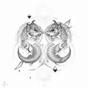 gemini and pisces tattoo design idea