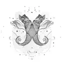 gemini and pisces tattoo design idea