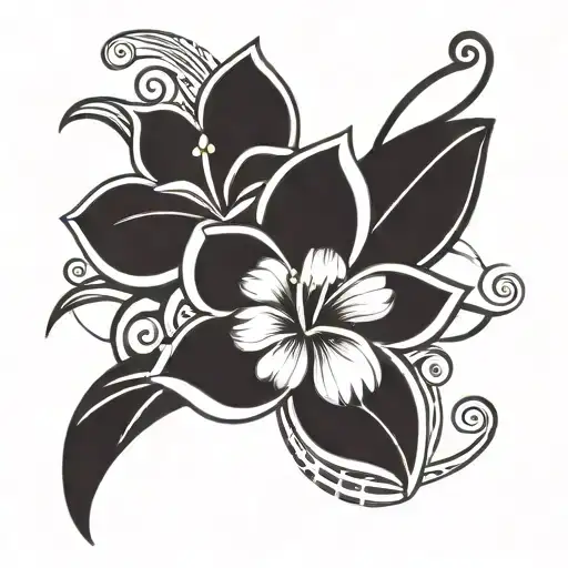 frangipani flower tattoo design idea