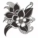 frangipani flower tattoo design idea