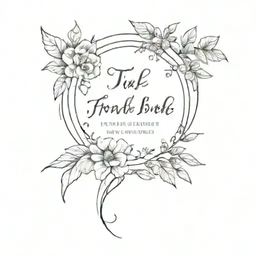 A quote from the Bible surrounded by delicate floral elements, reflecting your faith in Jesus and God's word tattoo design idea