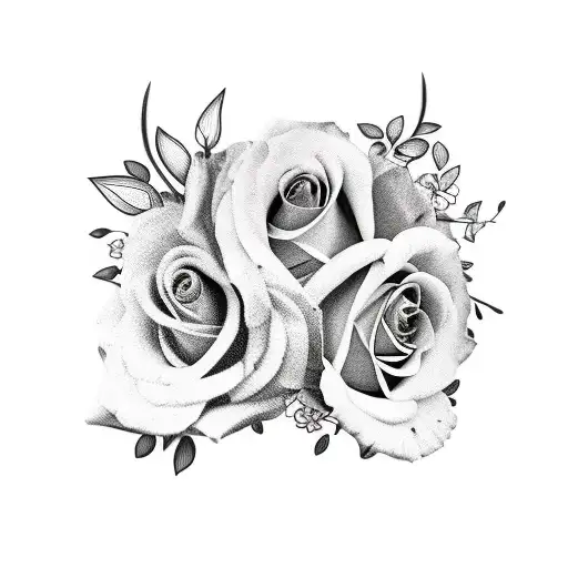 women split face with flowers  tattoo design idea