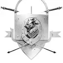 A depiction of a warrior holding a shield to protect their family tattoo design idea