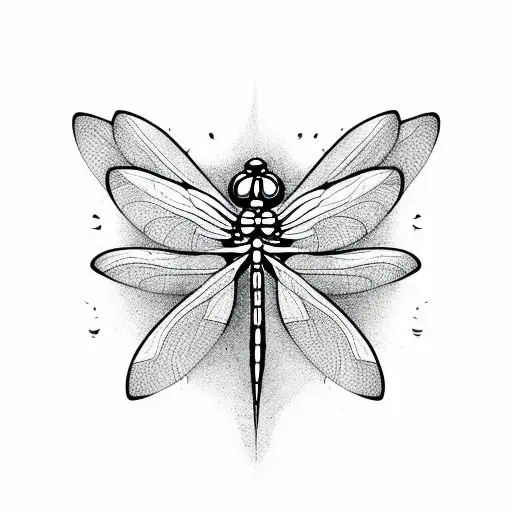 Dragonfly white rose tattoo design idea