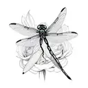 Dragonfly white rose tattoo design idea