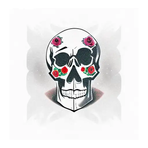 Skull and Roses tattoo design idea