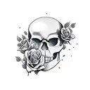 Skull and Roses tattoo design idea