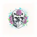 Skull and Roses tattoo design idea