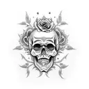 Skull and Roses tattoo design idea