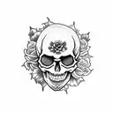 Skull and Roses tattoo design idea
