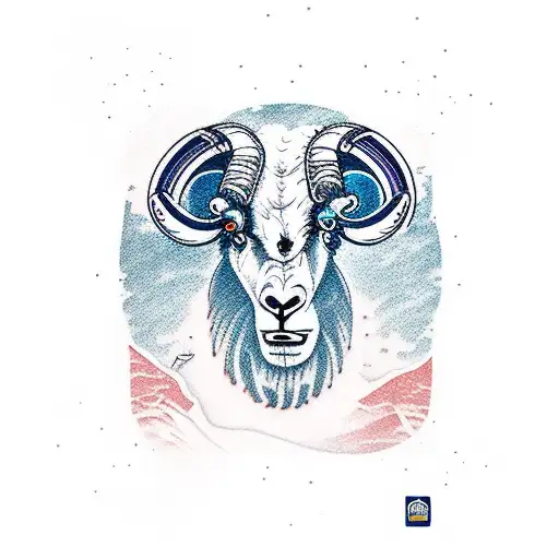 Rams head snowboard bicycle tattoo design idea