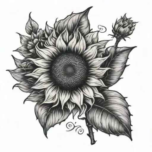 sunflowers, sun symbol, "this too shall pass" quoted  tattoo design idea