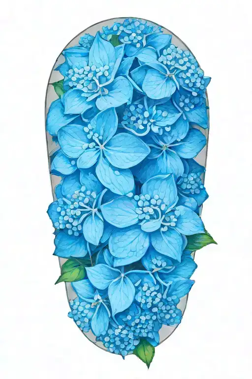hydrangea flowers tattoo design idea