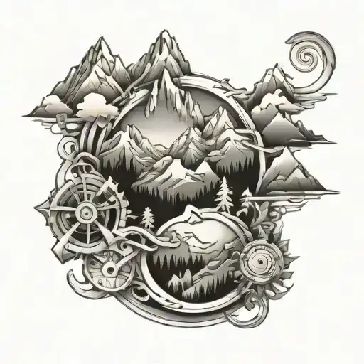 Colorado mountains tattoo design idea