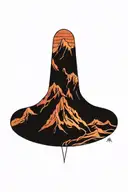 mountains reflected tattoo design idea