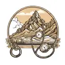 A mountain range silhouette with a stethoscope wrapped around it, representing the client's dual passions for nursing and mountains tattoo design idea