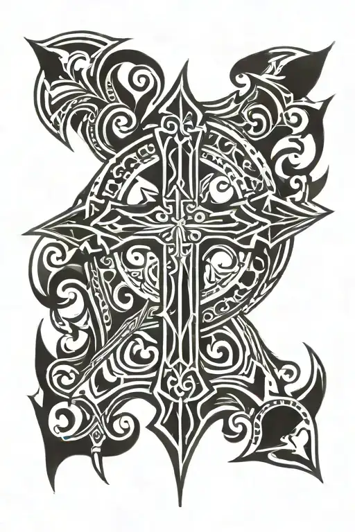memorial cross tattoo tattoo design idea