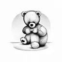 teddy bear with 26 number  tattoo design idea