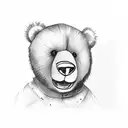 teddy bear with 26 number  tattoo design idea