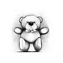 teddy bear with 26 number  tattoo design idea