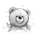 teddy bear with 26 number  tattoo design idea
