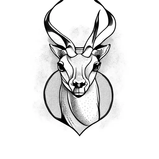 springbok head outline with 4 stars at the bottom tattoo design idea