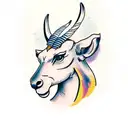 springbok head outline tattoo design idea