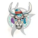 springbok head outline tattoo design idea
