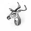 South African springbok head outline tattoo design idea