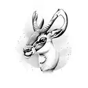 South African springbok head outline tattoo design idea