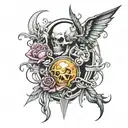 the struggle between good and evil tattoo design idea