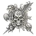 the struggle between good and evil tattoo design idea