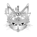 An anime-style tattoo featuring cat ears and Victorian clothing tattoo design idea