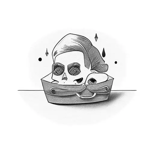 rich man in a coffin tattoo design idea