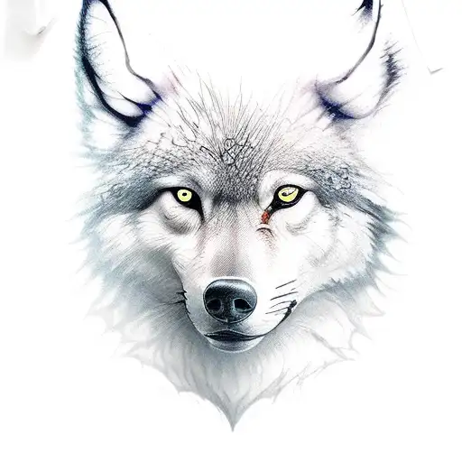 Forest wolf man tattoo design idea