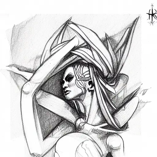 religion, drag tattoo design idea